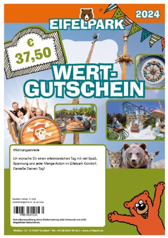 Eifelpark Wertgutschein 37,50 €